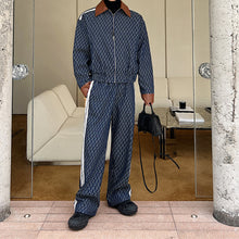 Load image into Gallery viewer, Printed Short Denim Jacket and White Edge Jeans Two-piece Set