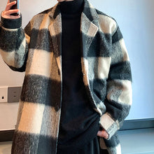Load image into Gallery viewer, Winter Plaid Wool Mid-length Coat