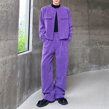 Load image into Gallery viewer, Collarless Suit Jacket Wide-leg Trousers Two-piece Suit