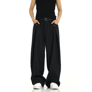 Straight Wide-leg Retro Loose Suit Trousers