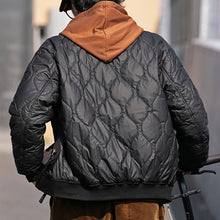 Load image into Gallery viewer, Contrast Color Diamond Pattern Thick Warm Cotton Jacket