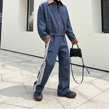 Load image into Gallery viewer, Printed Short Denim Jacket and White Edge Jeans Two-piece Set