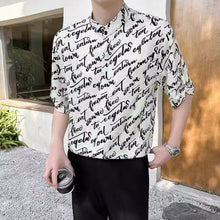 Load image into Gallery viewer, Printed Ice Silk Drape Short-sleeved Shirt