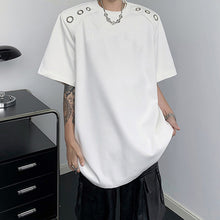 Load image into Gallery viewer, Metal Ring Shoulder Padded Loose T-shirt
