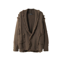 Load image into Gallery viewer, Raw Edge Star Pattern Cardigan Sweater