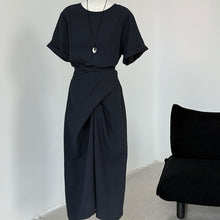 Load image into Gallery viewer, Cross-strap Short-sleeved Fitted Waist Dress