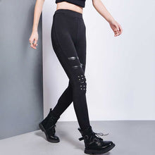 Load image into Gallery viewer, Slim Studded PU Leggings Pants