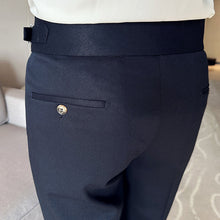 Load image into Gallery viewer, High-waist Side Button Straight Suit Trousers