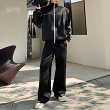 Load image into Gallery viewer, Loose Casual Two-piece Set with Webbing and Contrasting Color Design