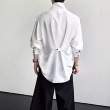 Load image into Gallery viewer, Multi-button High-neck Loose Draped Shirt