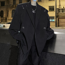 Load image into Gallery viewer, Deconstructed Metal Buckle Shoulder Padded Blazer