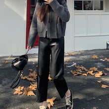 Load image into Gallery viewer, Soft Simulated Sheepskin Straight PU Leather Pants
