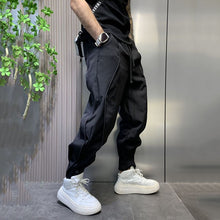 Load image into Gallery viewer, Black Wide Leg Sports Harem Pants