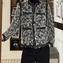 Load image into Gallery viewer, Collarless Woolen Pocket Jacket