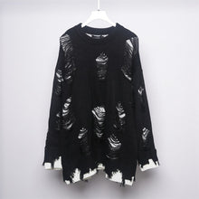 Load image into Gallery viewer, Dark Ripped Crew Neck Sweater