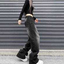 Load image into Gallery viewer, American Washed Distressed Wide-leg Jeans