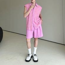 Load image into Gallery viewer, Heavy Beaded 3D Flower Sleeveless Top Loose Shorts Two-piece Set