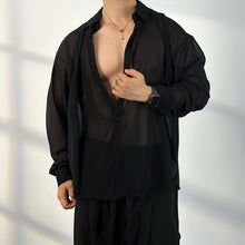 Load image into Gallery viewer, 【50 Shades of Black】Transparent Tulle Loose Shirt