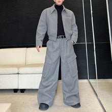 Load image into Gallery viewer, Woolen Warm Jacket Wide-leg Loose Trousers Two-piece Set