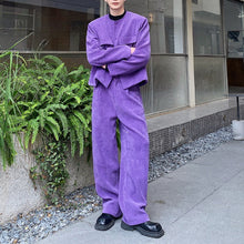 Load image into Gallery viewer, Collarless Suit Jacket Wide-leg Trousers Two-piece Suit