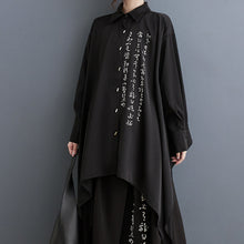 Load image into Gallery viewer, Loose Calligraphy Print Shirt Irregular Wide Leg Culottes