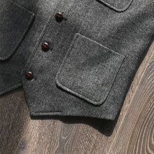 Load image into Gallery viewer, Vintage Multi-Pocket Herringbone Wool Vest