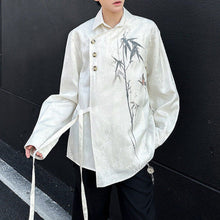 Load image into Gallery viewer, Bamboo Butterfly Lapel Jacquard Shirt