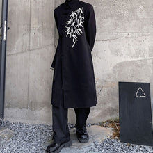 Load image into Gallery viewer, Embroidered Stand-collar Buttoned Mid-length Windbreaker Jacket