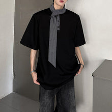 Load image into Gallery viewer, Shoulder Pad Stitching Bow Tie Polo Shirt