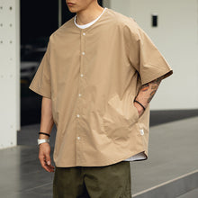 Load image into Gallery viewer, Collarless Vintage Short-sleeved Shirt