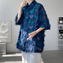 Load image into Gallery viewer, Tassel Hot Stamping Loose Quarter Sleeve Shirt