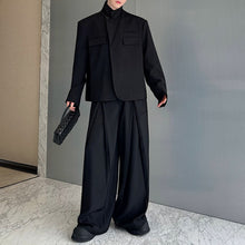 Load image into Gallery viewer, One-button Suit Jacket Pleated Wide-leg Pants Two-piece Suit