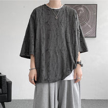 Load image into Gallery viewer, American Solid Color Ripped Short Sleeve Top
