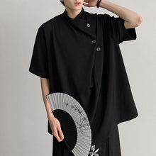 Load image into Gallery viewer, Irregular Buttoned Turtleneck Shirt