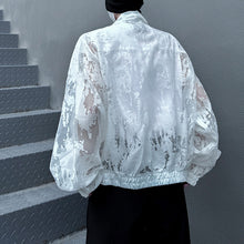 Load image into Gallery viewer, Patterned Double Neckline Shoulder Padded Jacket