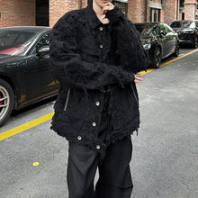 Load image into Gallery viewer, Black Textured Cropped Casual Jacket