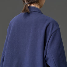 Load image into Gallery viewer, Fleece Lined Contrast Collar Frog Button Hanfu Cardigan