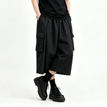 Load image into Gallery viewer, High-Waisted Pockets Wide-Leg Skirt-Pants