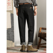Load image into Gallery viewer, Straight-leg Loose Vertical Striped Jeans