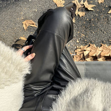 Load image into Gallery viewer, Soft Simulated Sheepskin Straight PU Leather Pants