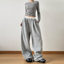 Load image into Gallery viewer, Drawstring Casual Patchwork Wide-leg Pants