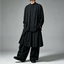 Load image into Gallery viewer, Japanese Minimalist High-waist Asymmetrical Layered Loose Wide-leg Skirt-pants