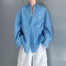 Load image into Gallery viewer, Loose-Fit Striped Collared Shirt