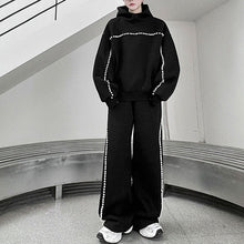 Load image into Gallery viewer, Hand-beaded Hooded Sweatshirt and Wide-leg Pants Casual Suit