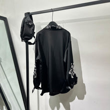 Load image into Gallery viewer, Satin Silky Embroidered Drape Long Sleeve Shirt