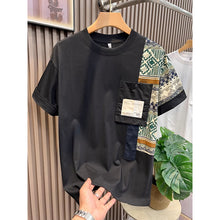 Load image into Gallery viewer, Patchwork Pattern Round Neck T-shirt