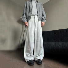 Load image into Gallery viewer, Distressed White Tie-Dye Denim Straight Trousers