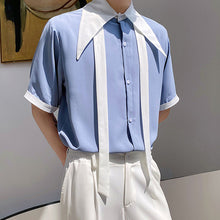 Load image into Gallery viewer, Summer Blue and White Tie Shirt
