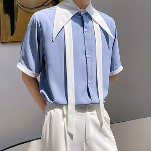 Summer Blue and White Tie Shirt