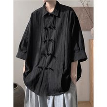 Load image into Gallery viewer, Cotton And Linen Buttoned Pleated Shirt